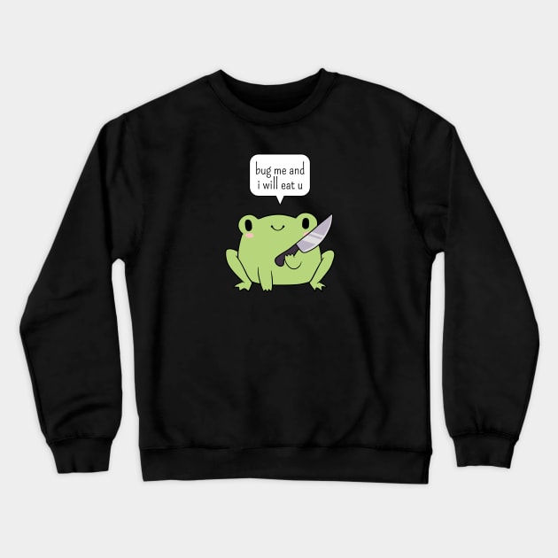 Cute frog with a knife Crewneck Sweatshirt by ElectricFangs